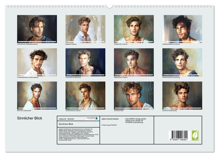 Produktbild: Sinnlicher Blick (hochwertiger Premium Wandkalender 2026 DIN A2 quer), Kunstdruck in Hochglanz