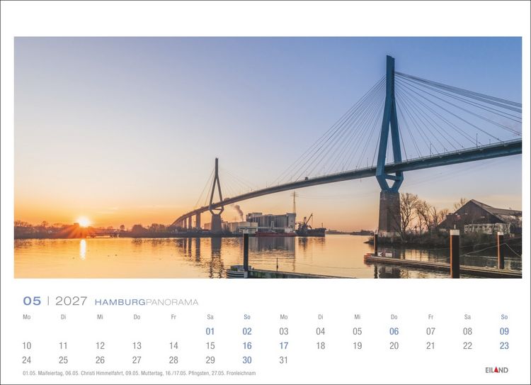 Produktbild: Hamburg Panorama-Postkartenkalender 2027