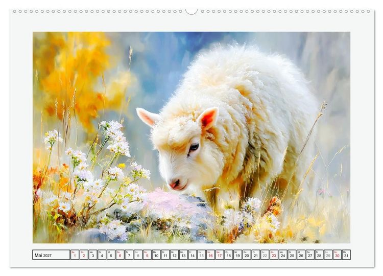 Produktbild: Schafe. Friedliche Tiere in sanften Naturmomenten (Wandkalender 2027 DIN A2 quer), CALVENDO Monatskalender