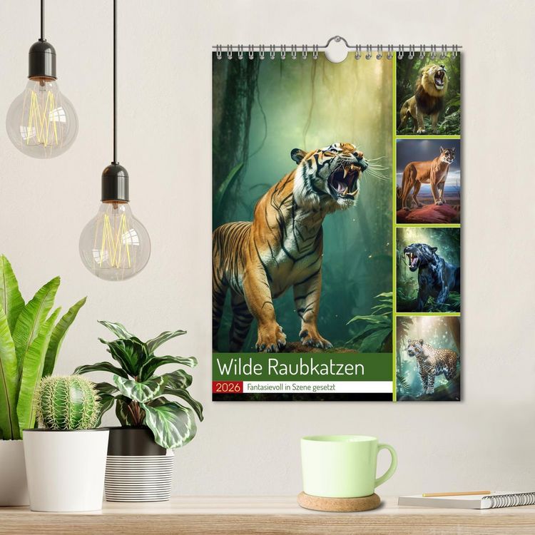 Produktbild: Wilde Raubkatzen (Wandkalender 2026 DIN A4 hoch), CALVENDO Monatskalender