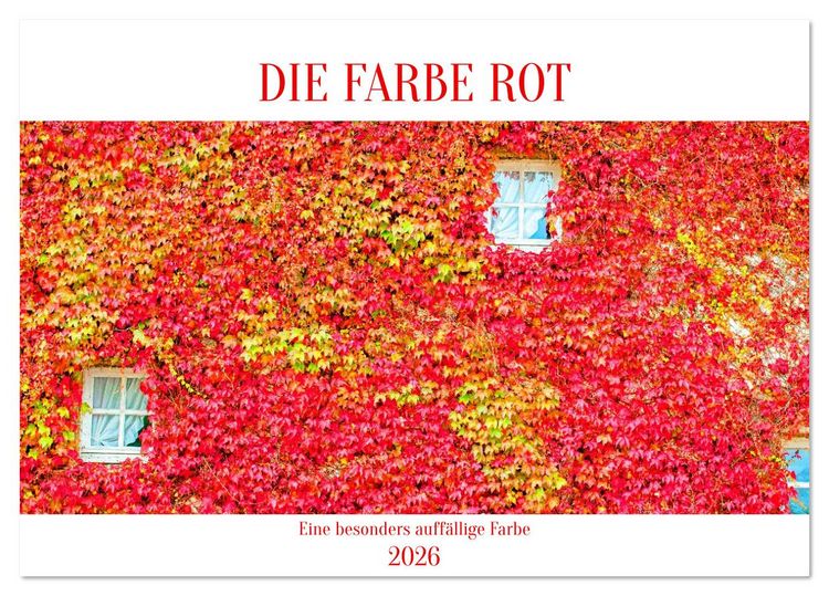Produktbild: DIE FARBE ROT (Tischkalender 2026 DIN A5 quer), CALVENDO Monatskalender