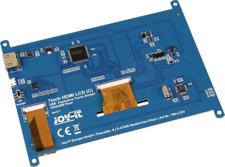 Produktbild: Joy-it RB-LCD7.2 Touchscreen-Modul 17.8 cm (7 Zoll) 1024 x 600 Pixel Passend f&uuml;r (Entwicklungskits): Raspberry Pi&reg;
