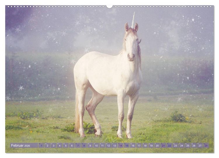 Produktbild: Einhorn Love - Fantasiewelt (hochwertiger Premium Wandkalender 2026 DIN A2 quer), Kunstdruck in Hochglanz
