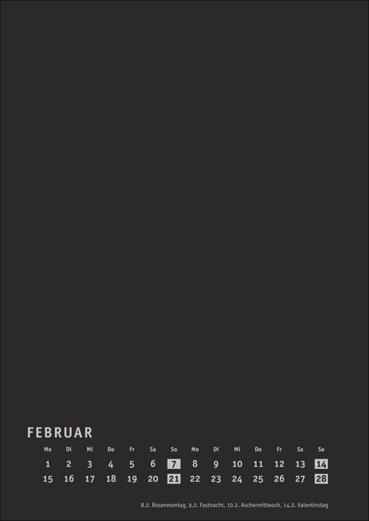 Produktbild: Premium-Bastelkalender schwarz A4 2027