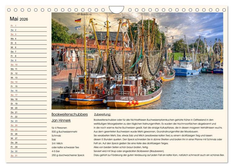 Produktbild: Ostfriesland kochen wie fr&uuml;her (Wandkalender 2026 DIN A4 quer), CALVENDO Monatskalender
