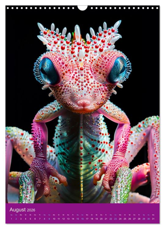 Produktbild: Neon-Evolution - Fluoreszierende Fantasietiere der KI-Welt (Wandkalender 2026 DIN A3 hoch), CALVENDO Monatskalender