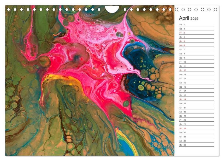 Produktbild: Abstract World - abstrakte Kunst in Acrylflie&szlig;technik (Wandkalender 2026 DIN A4 quer), CALVENDO Monatskalender