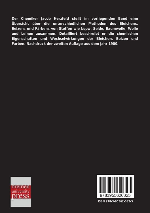 Produktbild: Die Bleichmittel, Beizen und Farbstoffe