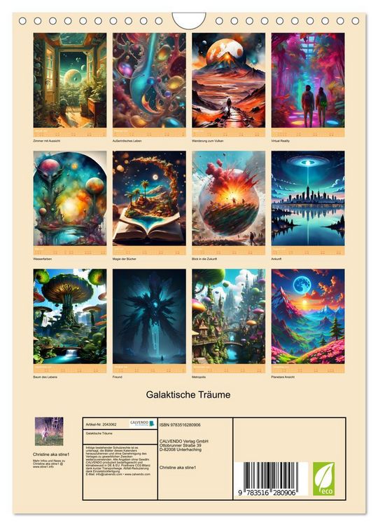 Produktbild: Galaktische Tr&auml;ume (Wandkalender 2026 DIN A4 hoch), CALVENDO Monatskalender