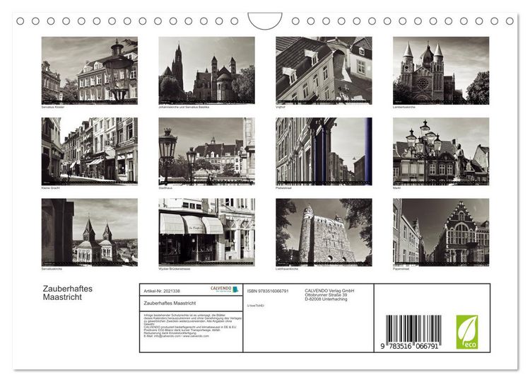 Produktbild: Zauberhaftes Maastricht (Wandkalender 2026 DIN A4 quer), CALVENDO Monatskalender