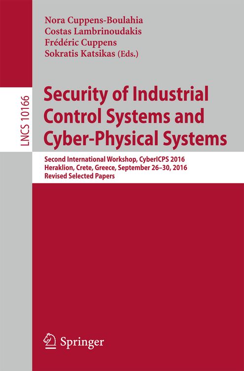 Produktbild: Security of Industrial Control Systems and Cyber-Physical Systems