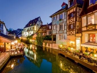 Produktbild: CALVENDO Puzzle Restaurants am Ufer der Lauch, Petite Venise, Colmar | 1000 Teile Lege-Gr&ouml;&szlig;e 64x48cm Foto-Puzzle f&uuml;r gl&uuml;ckliche Stunden