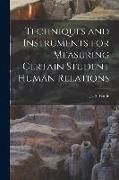 Produktbild: Techniques and Instruments for Measuring Certain Student Human Relations