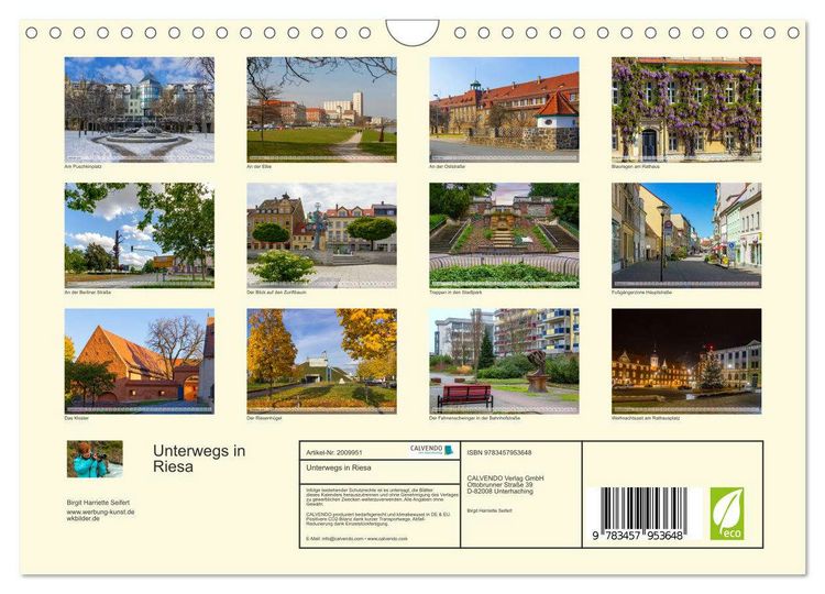 Produktbild: Unterwegs in Riesa (Wandkalender 2026 DIN A4 quer), CALVENDO Monatskalender