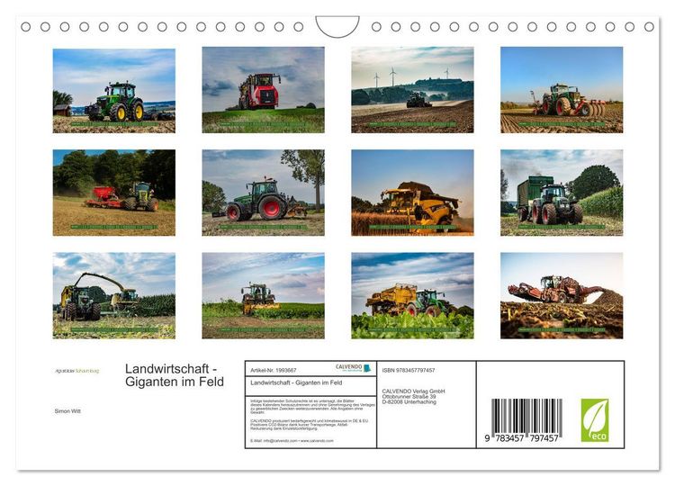 Produktbild: Landwirtschaft - Giganten im Feld (Wandkalender 2026 DIN A4 quer), CALVENDO Monatskalender