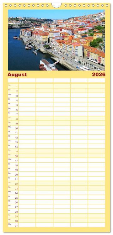 Produktbild: Familienplaner 2026 - St&auml;dtereise nach Porto mit 5 Spalten (Wandkalender, 21 x 45 cm) CALVENDO