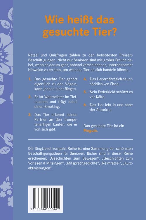 Produktbild: Umschreibungen Tiere. Ged&auml;chtnistraining und Rate-Spiel f&uuml;r Senioren. Auch mit Demenz.