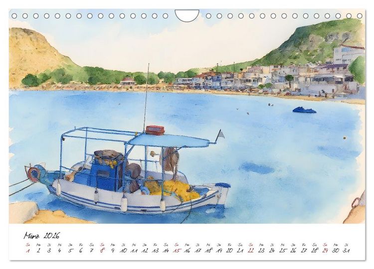 Produktbild: Kretas einladende Urlaubsorte (Wandkalender 2026 DIN A4 quer), CALVENDO Monatskalender