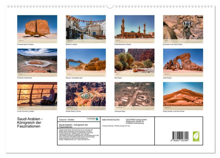 Produktbild: Saudi Arabien - K&ouml;nigreich der Faszinationen (hochwertiger Premium Wandkalender 2026 DIN A2 quer), Kunstdruck in Hochglanz