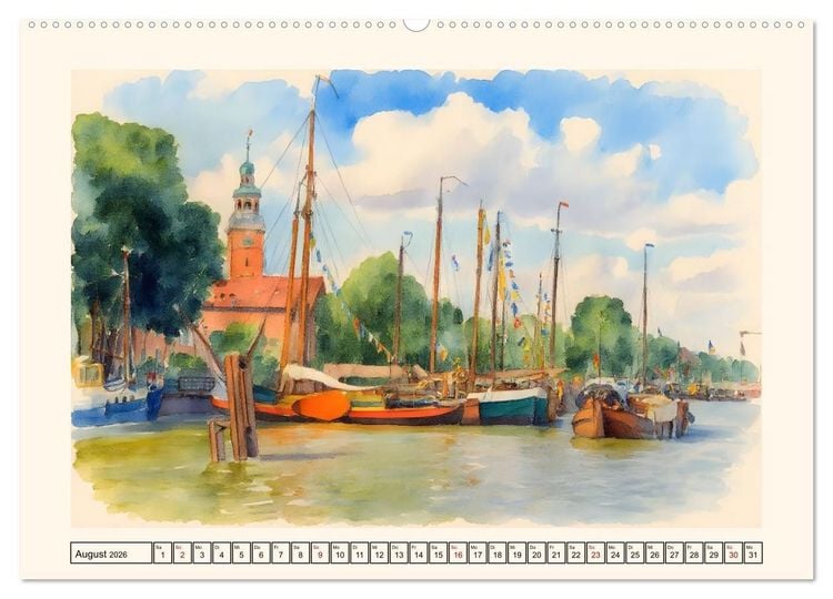 Produktbild: Herz Ostfrieslands - Zauberhaftes Leer (Wandkalender 2026 DIN A2 quer), CALVENDO Monatskalender