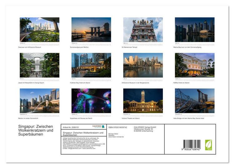 Produktbild: Singapur: Zwischen Wolkenkratzern und Superb&auml;umen (Wandkalender 2026 DIN A3 quer), CALVENDO Monatskalender