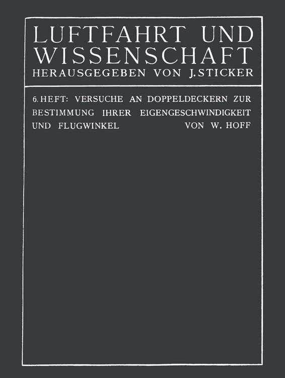 Produktbild: Versuche an Doppeldeckern zur Bestimmung ihrer Eigengeschwindigkeit und Flugwinkel