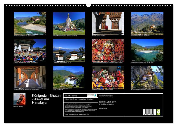 Produktbild: K&ouml;nigreich Bhutan - Juwel am Himalaya (Wandkalender 2026 DIN A2 quer), CALVENDO Monatskalender