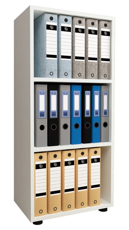 Produktbild: Holz B&uuml;ro Regal B&uuml;cher Ordner Aktenregal Ulas 3f