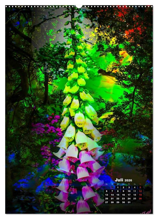 Produktbild: Bl&uuml;hende Fantasie - Digitalkunst (hochwertiger Premium Wandkalender 2026 DIN A2 hoch), Kunstdruck in Hochglanz