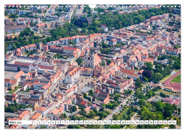 Produktbild: Lutherstadt Wittenberg - Stadt der Reformation aus der Vogelperspektive (Wandkalender 2026 DIN A3 quer), CALVENDO Monatskalender