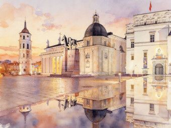 Produktbild: CALVENDO Puzzle Schloss Vilnius | 1000 Teile Lege-Gr&ouml;&szlig;e 64x48cm Foto-Puzzle f&uuml;r gl&uuml;ckliche Stunden