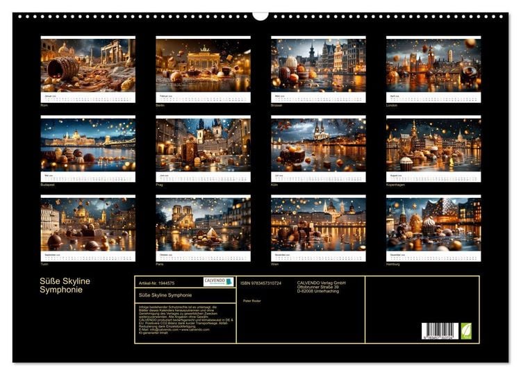 Produktbild: S&uuml;&szlig;e Skyline Symphonie (Wandkalender 2026 DIN A2 quer), CALVENDO Monatskalender