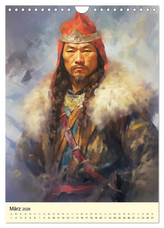 Produktbild: Fantasy-Krieger der Mongolei. Inspiriert von Dschingis Khan (Wandkalender 2026 DIN A4 hoch), CALVENDO Monatskalender
