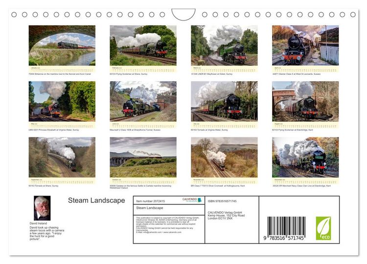 Produktbild: Steam Landscape (Wall Calendar 2026 DIN A4 landscape), CALVENDO 12 Month Wall Calendar