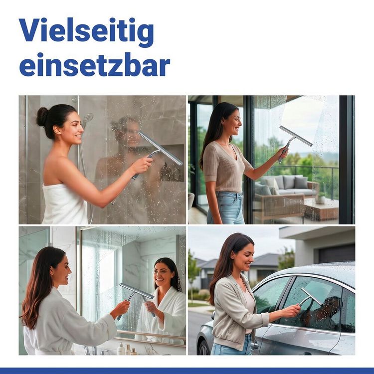 Produktbild: Duschabzieher Mod. Cave, aus rostfreiem Edelstahl & Silikon