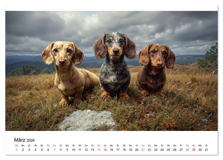 Produktbild: Dackel - ein Blick gen&uuml;gt (Wandkalender 2026 DIN A2 quer), CALVENDO Monatskalender