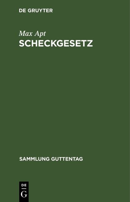 Produktbild: Scheckgesetz