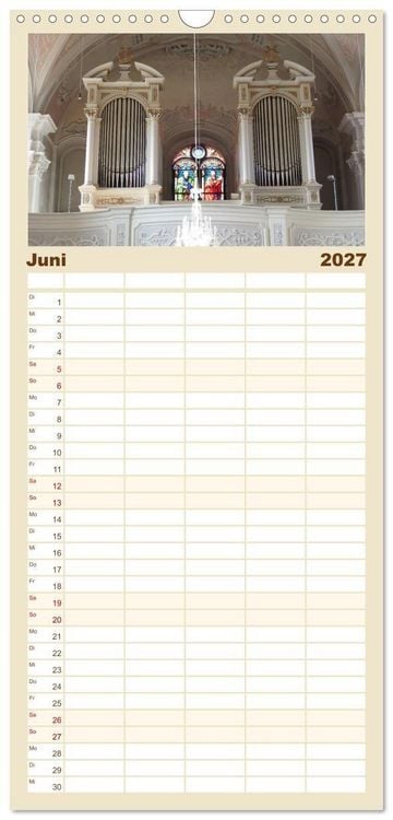 Produktbild: Familienplaner 2027 - Fantastische Welt der Orgeln mit 5 Spalten (Wandkalender, 21 x 45 cm) CALVENDO