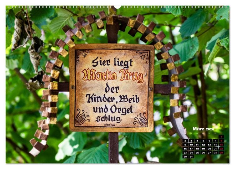 Produktbild: Lustige Marterlspr&uuml;che (Wandkalender 2026 DIN A2 quer), CALVENDO Monatskalender