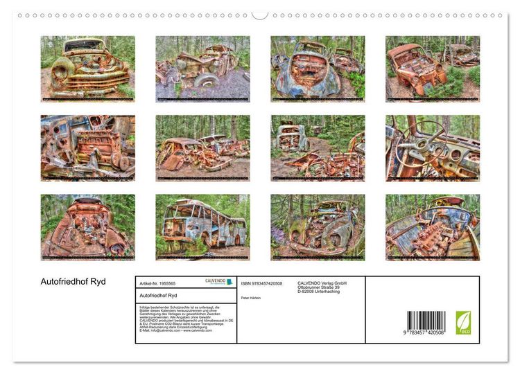 Produktbild: Autofriedhof Ryd (hochwertiger Premium Wandkalender 2026 DIN A2 quer), Kunstdruck in Hochglanz