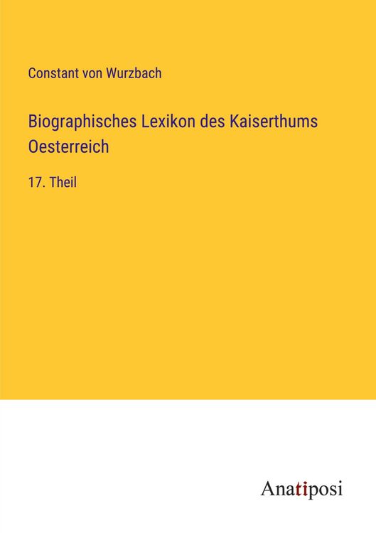 Produktbild: Biographisches Lexikon des Kaiserthums Oesterreich