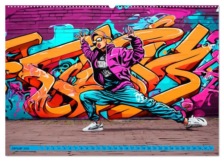 Produktbild: Lebensart Hip Hop (Wandkalender 2026 DIN A2 quer), CALVENDO Monatskalender