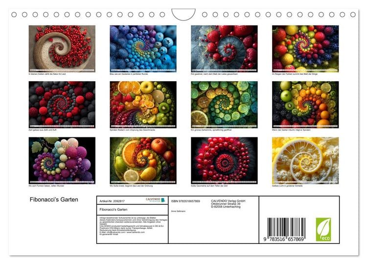Produktbild: Fibonacci&rsquo;s Garten (Wandkalender 2026 DIN A4 quer), CALVENDO Monatskalender