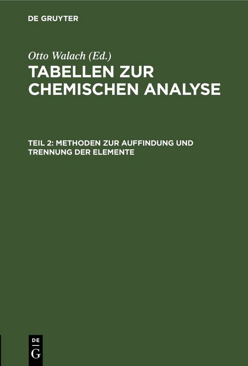 Produktbild: Methoden zur Auffindung und Trennung der Elemente