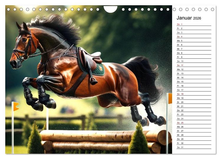 Produktbild: Pferde - die Sch&ouml;nheit edler Pferderassen (Wandkalender 2026 DIN A4 quer), CALVENDO Monatskalender