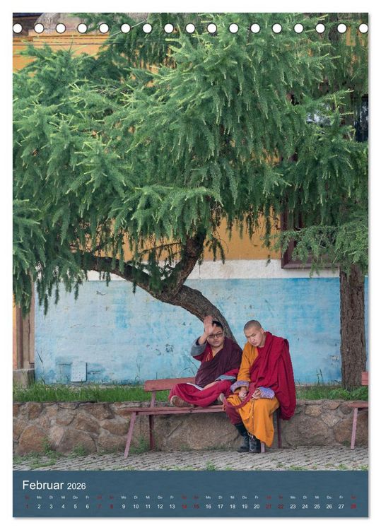 Produktbild: Mongolei - Mensch, Natur und Religion im Einklang (Tischkalender 2026 DIN A5 hoch), CALVENDO Monatskalender