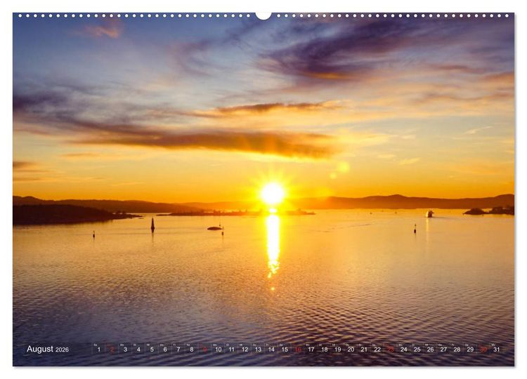 Produktbild: Oslo - Norwegen (hochwertiger Premium Wandkalender 2026 DIN A2 quer), Kunstdruck in Hochglanz
