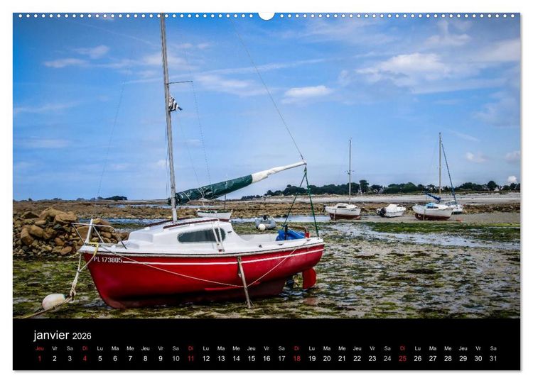Produktbild: Balade en C&ocirc;tes d'Armor (Calendrier mural 2026 DIN A2 vertical) calendrier de bureau