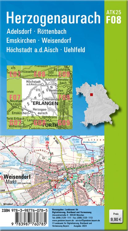 Produktbild: ATK25-F08 Herzogenaurach (Amtliche Topographische Karte 1:25000)