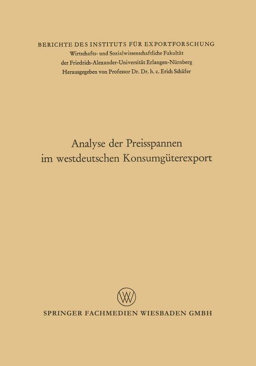 Produktbild: Analyse der Preisspannen im westdeutschen Konsumg&uuml;terexport